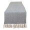 Contemporary Home Living Chevron Weave Cotton Table Runner with Knotted Tassels - 72" - Blue and Tan